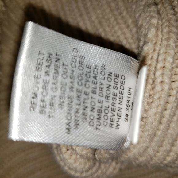 Take Out Longline Sweater cream cable knit sz M - Picture 4 of 6